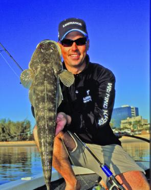 The Gold Coast is home to some amazing flathead fishing. This fish of 65cm took a Berkley 5” Gulp Minnow rigged on a 1/4oz TT Lures jighead.
